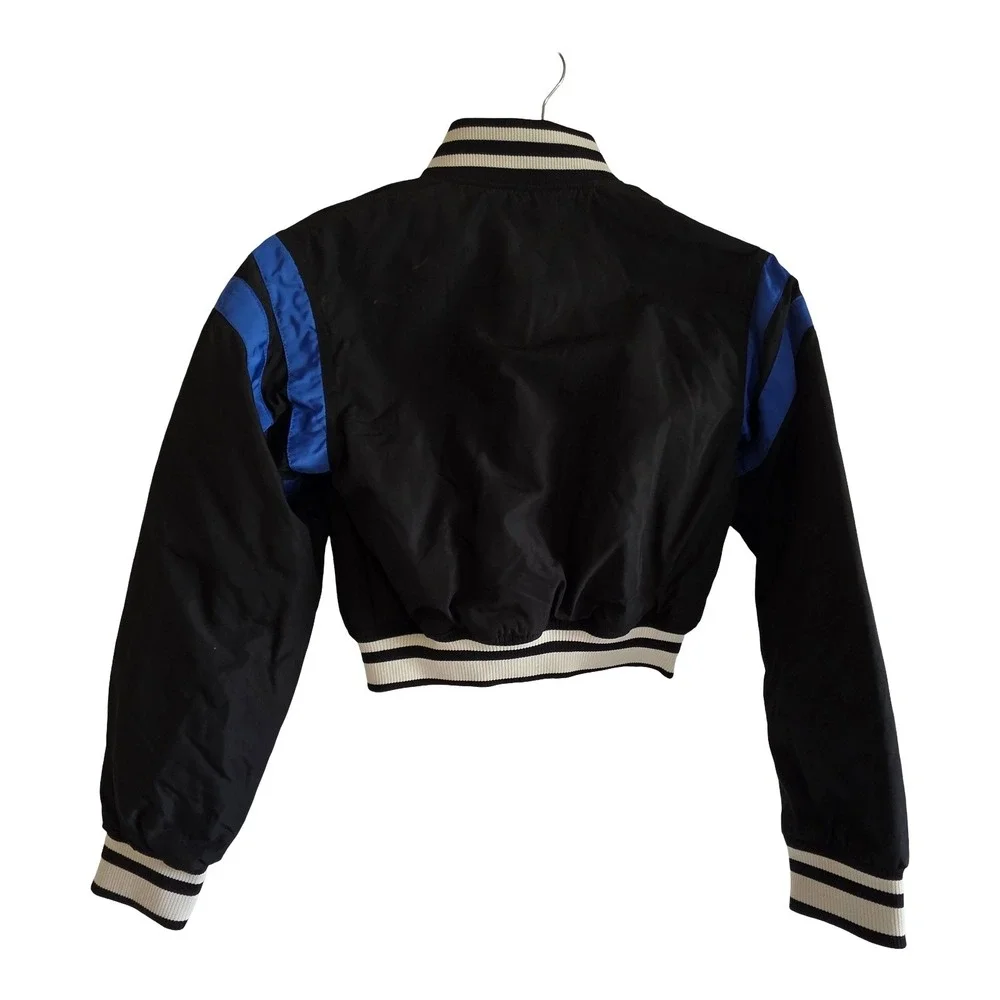 HM Kids Black Blue Racing Motorsport Varsity Bomber Jacket‎ Size 12 US Years